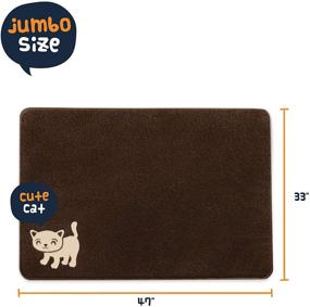 img 3 attached to 🐾 Smiling Paws Pets XXL Kitty Litter Mat - Ultimate Cat Rug and Non-Slip Trapping Pad - Easy to Clean & Effective Litter Box Mat - Jumbo Size for Large Cats - 47"x 33