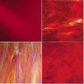 img 1 attached to Vibrant Assortment of RED Stained Glass: 4 Sheet Pack for Creative Projects