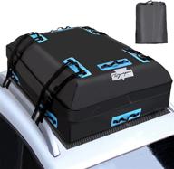 🚘 rynapac rooftop cargo bag: 15 cubic feet soft shell car roof bag, waterproof car luggage carrier with reinforced straps - perfect for cars with racks logo