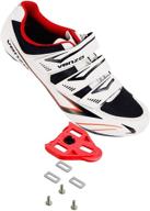 🚴 venzo men's road cycling shoes - 3 strap design - compatible with peloton, shimano spd & look arc delta - ideal for road racing bikes in white logo