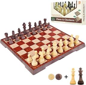 img 4 attached to Lixada Portable Beginner Magnetic Checkers Set