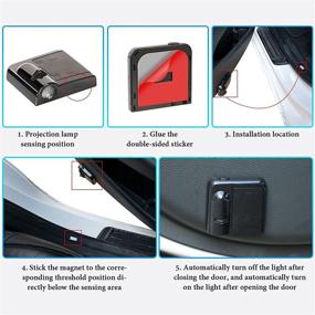 img 1 attached to 🚗 Upgrade Your Car with 2Pcs Wireless Car Door Lights Logo Projector: Welcome Step Side Lights