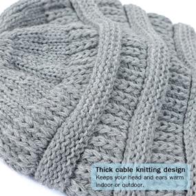 img 1 attached to 👒 FLORENCE IISA Women's Winter Hat - Satin Lined, Stretchy Cable Knit Beanie for Warmth and Style