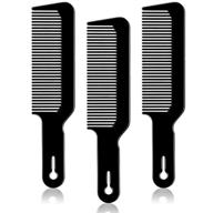 💈 premium 3-pack barber combs: flat top clipper comb set for effortless clipper-cuts and flattops (black) logo