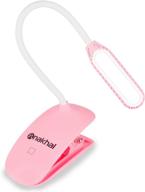 nakhal led rechargeable book light with clip, touch control, 3 brightness levels, 360-degree flexible desk lamp, pink логотип