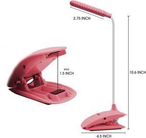 img 3 attached to Nakhal LED Rechargeable Book Light with Clip, Touch Control, 3 Brightness Levels, 360-degree Flexible Desk Lamp, Pink