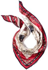 img 3 attached to 🧣 Premium 100% Pure Mulberry Silk Scarf: 35" Large Square Lightweight Headscarf for Women - Stylish Hair Wraps with Gift Packaging