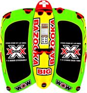🌊 perfect adventure thrills: wow world of watersports 13-1010 big bazooka steerable inflatable towable deck tube - 1 to 4 person excitement! логотип