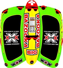 img 4 attached to 🌊 Perfect Adventure Thrills: Wow World of Watersports 13-1010 Big Bazooka Steerable Inflatable Towable Deck Tube - 1 to 4 Person Excitement!