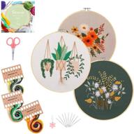 🧵 santune 3 sets embroidery starter kit: cross stitch with patterns, instructions, and stamped embroidery kits logo