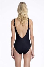 img 1 attached to 👙 Gottex Women's Draped Panel Sweetheart Square Neck Swimsuit - One Piece