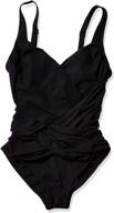 👙 gottex women's draped panel sweetheart square neck swimsuit - one piece logo