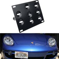 🚗 dewhel jdm front bumper tow hook license plate mount bracket holder tow hole adapter bolt on: ideal addition for porsche 911, 924, and boxster models logo