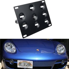 img 4 attached to 🚗 Dewhel JDM Front Bumper Tow Hook License Plate Mount Bracket Holder Tow Hole Adapter Bolt On: Ideal Addition for Porsche 911, 924, and Boxster Models