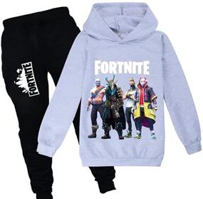 img 4 attached to Fortnite Hoodies Sweatpants Outfits Sweatshirt Boys' Clothing and Clothing Sets