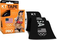 kt tape pro extreme usa kinesiology sports tape - 20 precut i-strips, 10-inch x 2-inch, resealable case, us olympic team edition, black - made in the usa logo