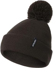 img 3 attached to FURTALK Toddler Winter Hat: Stylish Pom Pom Beanie for Boys and Girls - Double Layer Knit Winter Pom Hats for Kids
