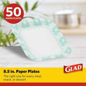 img 3 attached to 🍽️ Premium Teal Printed Disposable Paper Plates - Heavy-Duty Soak Proof Plates, 8.5 Inch, 50 Count