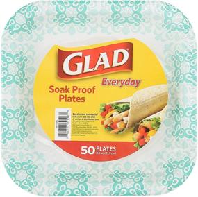 img 4 attached to 🍽️ Premium Teal Printed Disposable Paper Plates - Heavy-Duty Soak Proof Plates, 8.5 Inch, 50 Count