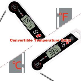 img 1 attached to Tevokon Waterproof Digital Meat Thermometer Instant Read Cooking Food Thermometer For Kitchen BBQ Grill Smoker Foldable Long Probe For Grilling