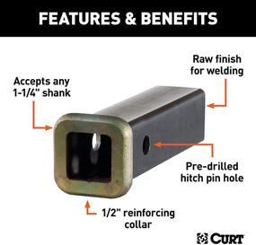 img 2 attached to 🚚 CURT 49506 1.25" x 6" Weld-On Raw Steel Trailer Hitch Receiver Tube