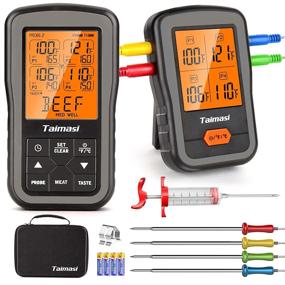 img 4 attached to Ultimate Wireless Digital Meat Thermometer: 4 Probes, Meat Injector, 🥩 500FT Remote Range - Ideal for Grilling, BBQ, Oven & Kitchen