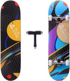 img 4 attached to 🛹 Playshion Skateboard Complete: The Ultimate Choice for Adult Beginners