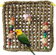 🐦 enhance your bird's cage with pinvnby bird foraging wall toy - parrot chewing hanging hook toys, seagrass woven climbing hammock mat, beak grinding stone - ideal for cockatiel, african grey, and conure cage accessories logo