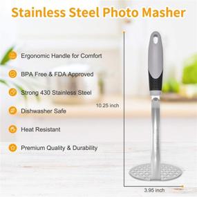 img 2 attached to 🥔 Efficient Stainless Steel Potato Masher for Smashing Baby Food, Fruits, and Vegetables - Non-Slip Handle Included!