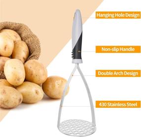 img 3 attached to 🥔 Efficient Stainless Steel Potato Masher for Smashing Baby Food, Fruits, and Vegetables - Non-Slip Handle Included!