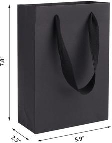 img 3 attached to 🛍️ Bulk Kraft Paper Bags with Handles, EUSOAR 20pcs 5.9"x2.3"x7.8" - Black Lunch Bags, Party Handle Bags, Wedding Gift Bags