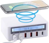 🔌 wanlongxin 6 port usb charging station with quick charge 3.0 and pd speed wall charger, 100w multiport usb fast charging station including 10w max wireless charging logo