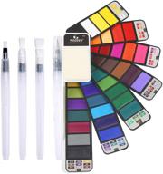 🖌️ meeden watercolor paint set: 42 assorted colors with brushes - ideal travel pocket kit for beginner artists, students & outdoor painting logo