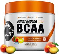 🍯 порошок аминокислот bcaa honey badger: веганский кето-персиково-манговый состав bcaa + eaa для оптимального восстановления и гидратации после тренировки, без сахара и палео - 30 порций логотип