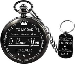 img 3 attached to 🎁 Engraved Men's Pocket Watch for Birthday and Graduation