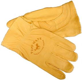 img 1 attached to 🧤 Ultimate Grip and Safety: Tuff Mate Gloves for Men - Cutting Horse Glove, Size L (Tan)