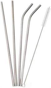 img 3 attached to 🥤 Long Stainless Steel Straws - Set of 4, 12" Ultra Long, 0.3" Wide - Reusable Metal Drinking Straws with Cleaning Brush for Tall Tumblers