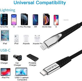 img 3 attached to KINPS MFI сертифицированный кабель USB C на Lightning быстрой зарядки 3 фута - Совместим с iPhone 12/11/11Pro/11 Pro Max/XS MAX/X/XR - Поддерживает передачу энергии - Идеально подходит для использования с зарядками Type C - Черный