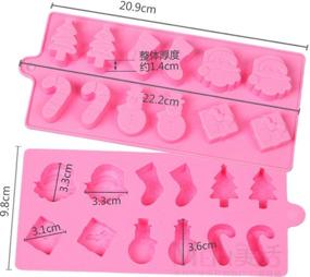 img 1 attached to 🎅 Mini Skater Set of 2 Psc 12-Cavity Christmas Silicone Mold for Soap, Candle, Candy, Chocolates & More (Holiday Mold Pink)