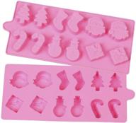 🎅 mini skater set of 2 psc 12-cavity christmas silicone mold for soap, candle, candy, chocolates & more (holiday mold pink) logo