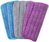 6 pack microfiber mop head replacement pads - ideal for wet and 🧹 dry cleaning, fits most spray and reveal mops - home and commercial floor cleaning refills logo