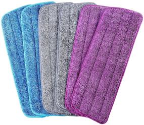 img 4 attached to 6 Pack Microfiber Mop Head Replacement Pads - Ideal for Wet and 🧹 Dry Cleaning, Fits Most Spray and Reveal Mops - Home and Commercial Floor Cleaning Refills