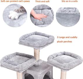 img 1 attached to Ultimate Luxury for Indoor Cats: Heybly XXL Cat Tree Tower - 73 inches of Multilevel Cat Furniture with Plush Perch, Cozy Basket, and Scratching Posts