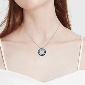 img 1 attached to Swarovski Crystal Sun Necklace with Sterling Silver/ Cat Pendant, 925 Silver Burning Sun Charm/ Cute Animal Cat Jewelry Gift for Women Girls 18''+2''