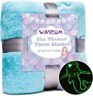 🧜 stay cozy and embrace the magic with waycom glow in the dark throw blanket in mermaid pattern - super soft and fuzzy plush fleece logo