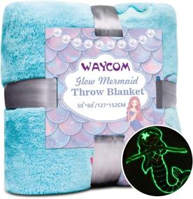 img 4 attached to 🧜 Stay Cozy and Embrace the Magic with WAYCOM Glow in The Dark Throw Blanket in Mermaid Pattern - Super Soft and Fuzzy Plush Fleece