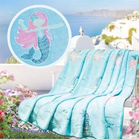 img 3 attached to 🧜 Stay Cozy and Embrace the Magic with WAYCOM Glow in The Dark Throw Blanket in Mermaid Pattern - Super Soft and Fuzzy Plush Fleece