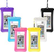 📱 6-piece floatable waterproof phone pouch: floating cell phone case with lanyard | universal cellphone dry bag for smartphones up to 6.5 inch | purple, blue, rose red, white, black, yellow options logo