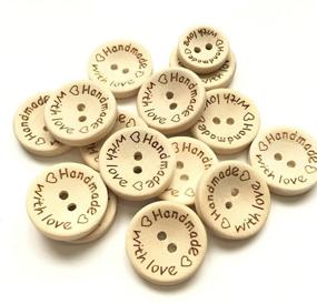 img 2 attached to 🔘 Numblartd 2 Holes Round Wooden Buttons - Pack of 100 Pcs for DIY Handmade Decor Craft, Sewing, Scrapbooking, Clothes Accessories (20mm / 0.79'')