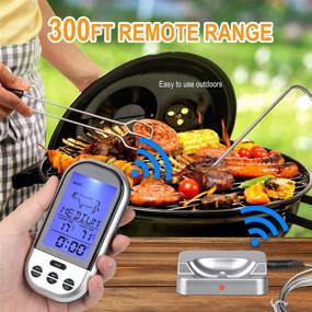 img 1 attached to Convenient Wireless Meat Thermometer: Remote Digital Cooking Food Thermometer for BBQ, Smoker, Grilling, Oven, Kitchen